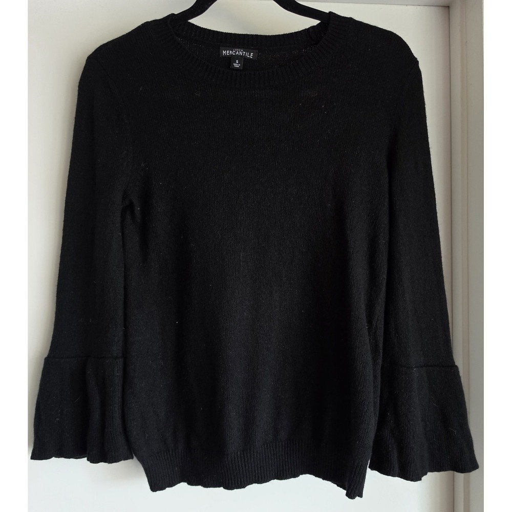 J.Crew‎ Mercantile Women's Sweater Size S Black Wool Blend Long Sleeve Pullover